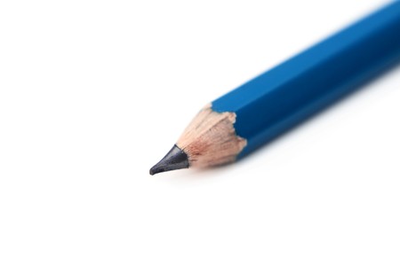 Wooden graphite black and yellow pencils over a white backgroundの写真素材