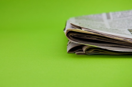 Folded newspaper, close up image