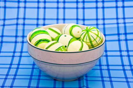 Manually decorated and painted easter eggs. Painted eggs are the part of people's tradition in christian culture.の写真素材