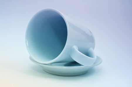 Empty coffee cup,blue tone image.