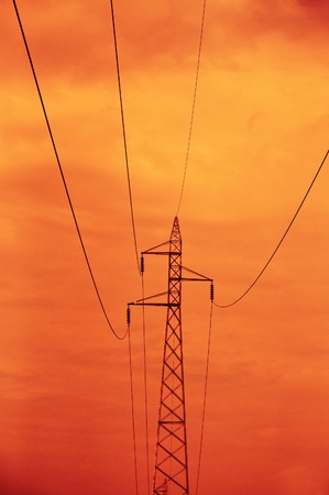 High voltage electricity pylon.の写真素材