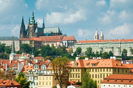 Prague Castle, Hradchany with beautiful clouds in the backgroundの写真素材