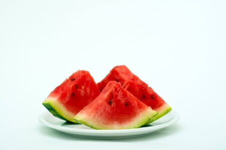 Close up image of juicy, tasty sliced watermelon.の写真素材