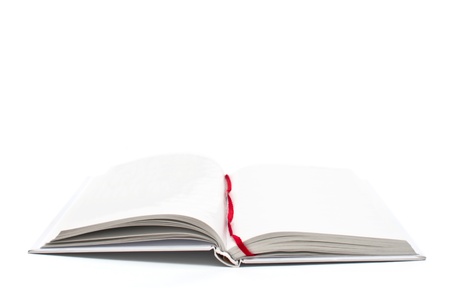 Open book over a white background