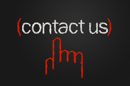 Contact us icon, free hand drawingの写真素材