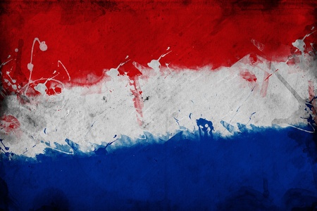 Flag of Holland, image is overlaying a grungy texture の写真素材