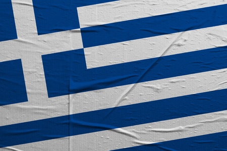 Grunge Greece flag, image is overlaying a detailed grungy textureの写真素材