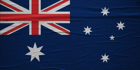 Grunge Australian flag, image is overlaying a detailed grungy textureの写真素材