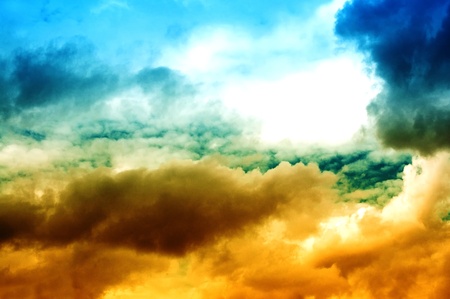 Heavy storm clouds bringing the cold winter rain