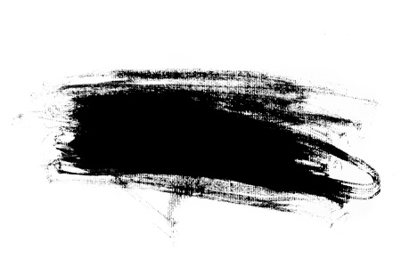 Abstract paint brush stroke  Black brush stroke over textured white paper background の写真素材