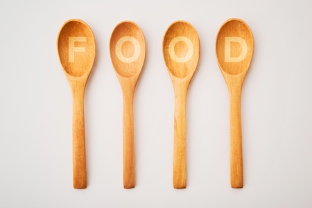 Wood spoons  Fous small wood spoons on kitchen table 