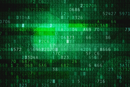 Cyber space with hexadecimal code as digital backgroundの写真素材