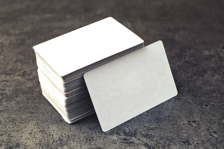 Business cards with rounded corners. Stack of blank horizontal business cards propped up another with copy space for your design. Please, browse my portfolio for more stacked blank business cards images.の写真素材