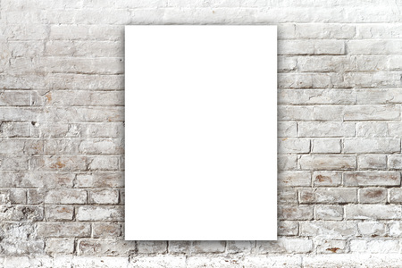 Poster hanging on the art gallery wall. Paper size matches the international A1 format with vertical orientation.の写真素材