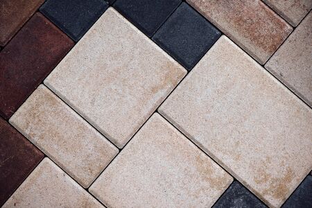 Modern concrete paving blocks texture, top viewの写真素材