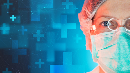 Emergency medicine specialist working in medical clinic hospital, portrait of female healthcare professionalの写真素材