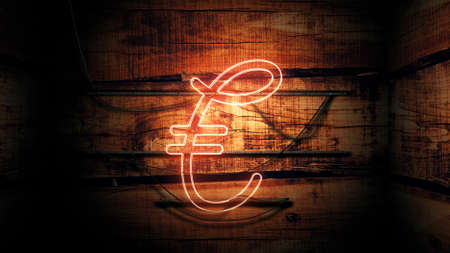 Euro currency symbol neon sign, conceptual 3d rendering illustrationの写真素材