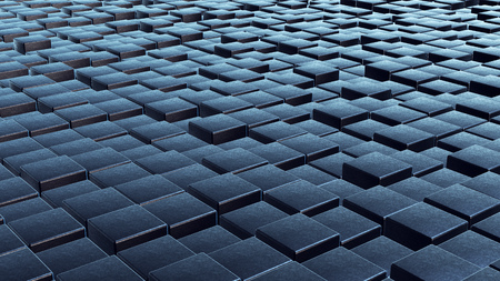 Cubes array in repeating pattern, abstract 3d rendering illustration of boxes as backgroundの写真素材