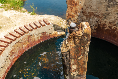 Sulfur water spring, close up detailの写真素材