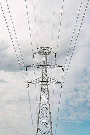 Single-circuit three-phase power transmission line transmission steel lattice tower or electricity...