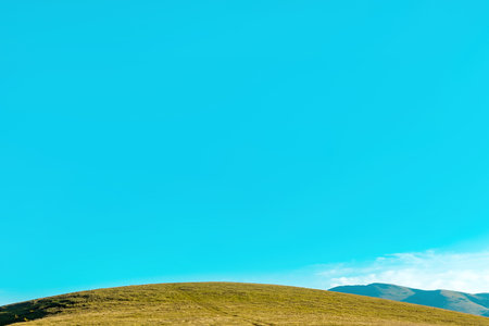 Minimal landscape composition, Zlatibor region in Serbia with sky as the copy spaceの写真素材