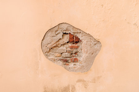 Texture of an old exterior wall as background and copy spaceの写真素材