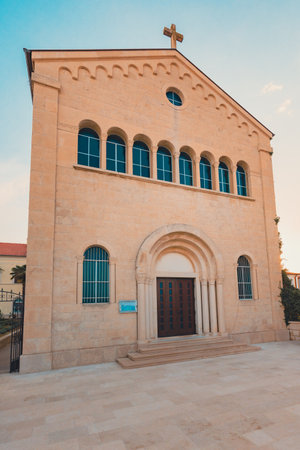 CRIKVENICA, CROATIA - July 28, 2021: Church of Saint Anthony of Padua in Crikvenica, Croatia. The building of this church began in 1934 but it was only finished in first decade of the 21st centuryのeditorial素材