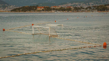 Water polo goal in sea bay, island of Krk in croatia