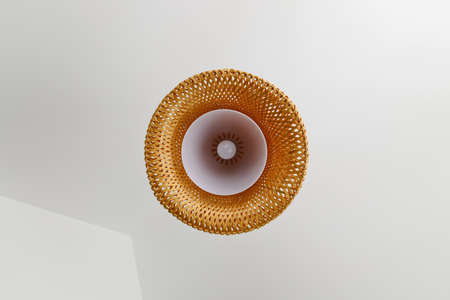 Ceiling lamp light in kitchen dining area, directly belowの写真素材