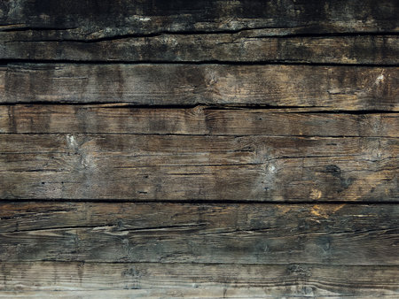 Rustic weathered wooden planks as background, old oak wood texture, top viewの写真素材