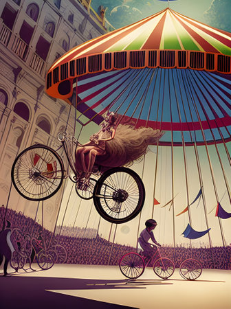 Circus scene, generative ai illustrationの素材