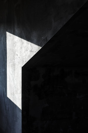 Cement mortar walls in loft apartment as abstract background, design element