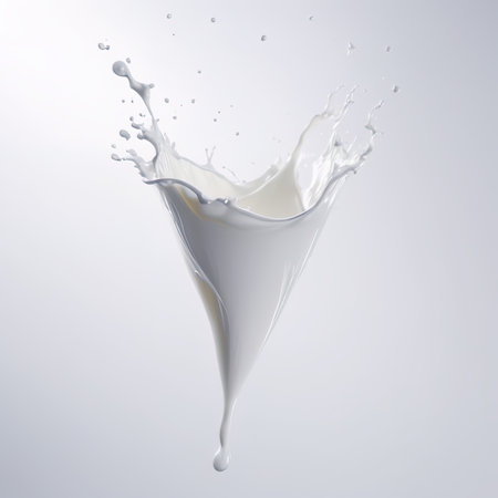 Pouring milk spill and splash, generative ai illustrationの素材