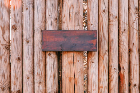 Blank wooden information board mockup copy spaceの写真素材