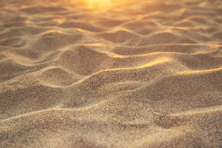 Texture of fine brown sand on the beach, selective focusの写真素材