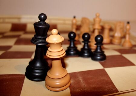 White king going for his queen chessの写真素材
