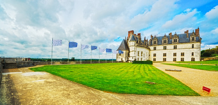 Chateau de Amboise medieval castle, Leonardo Da Vinci tomb. Loire Valley, France, Europe. Unesco site.のeditorial素材