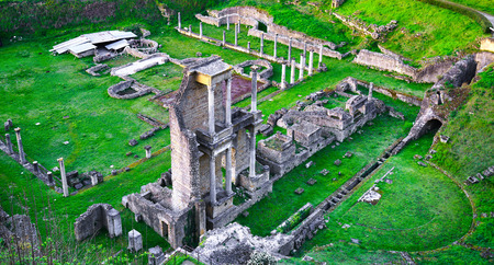 Volterra, roman theatre ruins. 1st century bce, Tuscany, Italy, Europe.の写真素材