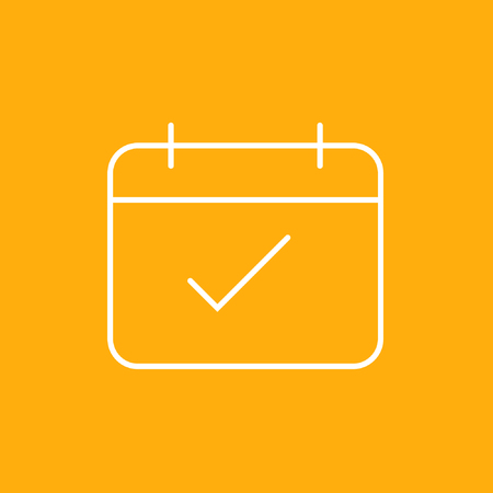 Calendar icon with tick. Eps10.のイラスト素材