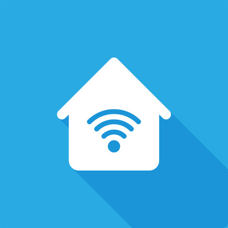Smart House icon, with wireless networkのイラスト素材