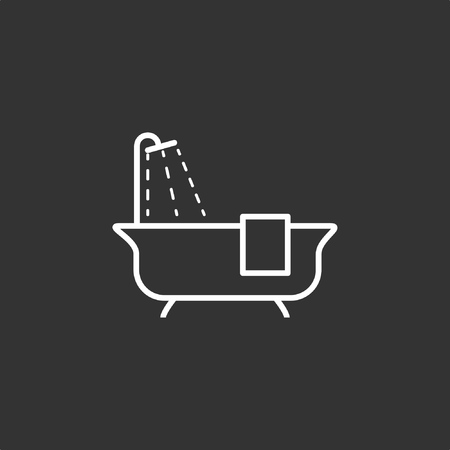 Bathtub icon, stock vector.のイラスト素材