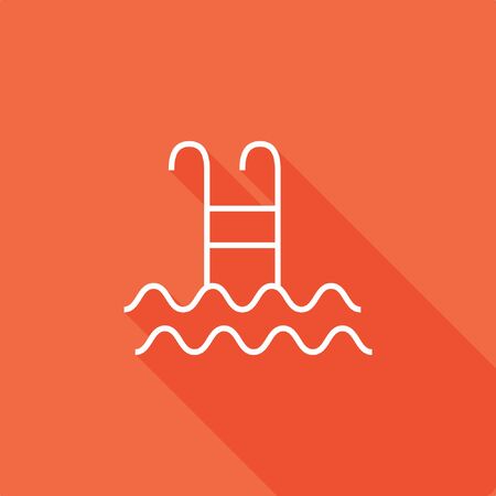 Swimming pool icon with shadow, stock vector illustration.のイラスト素材
