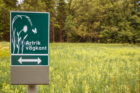 Artrik vagkant. Signpost in Swedenの写真素材