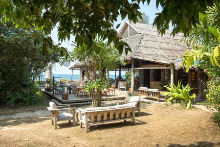 Restaurant in a jungle opening at Mango Bay, Puh Quoc, Vietnam, Jan 22, 2014,のeditorial素材
