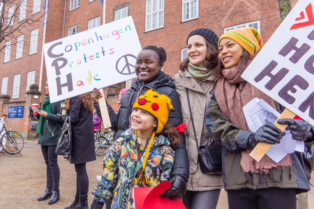 Women  protest in Copenhagen,  against president Donald Trump, Janyary 21, 2017,のeditorial素材