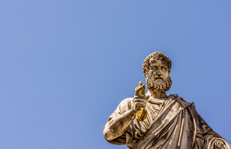 St. Peter with the keys in his hand, in front of St. Peters church, Rome, Italy - May 2, 2017の写真素材