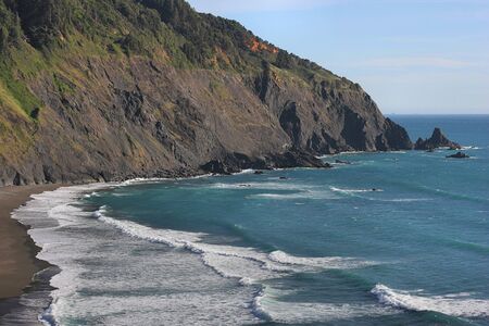 Central Oregon coast at low tide on the Pacific Oceanの写真素材