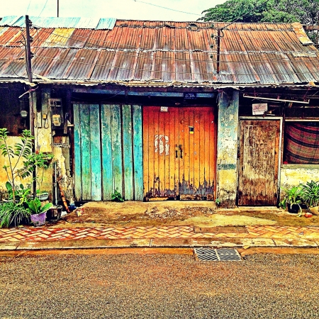 Tin shack in Laos の素材