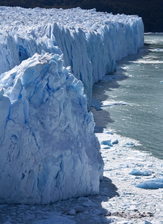 Perito Moreno Glacier in Los Glaciares National Park in the south west of Santa Cruz province in the Andes Mountains of Patagonia in Southern Argentinaの写真素材
