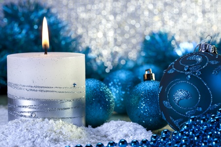 Still life of Christmas decorationsの写真素材
